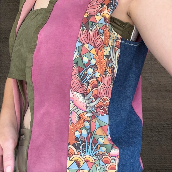 Earthy mushroom Patchwork Vest - Picture 6 of 15